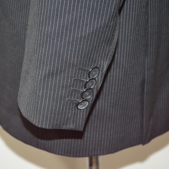 Merona 42L Sport Coat Blazer Suit Jacket Black Pin - Picture 4 of 8